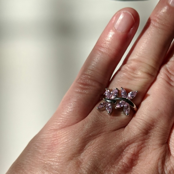 Dainty Sterling Pink Butterfly Ring - size 7 - Picture 5 of 5